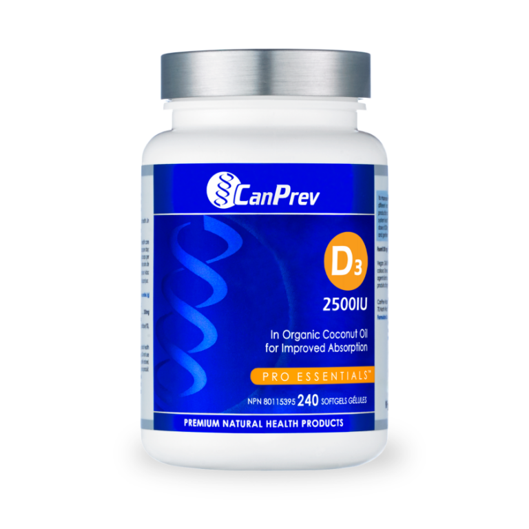 CanPrev D3 2500IU in Coconut Oil 120 Soft Gel- CANPREV-The Health Store- Default Title