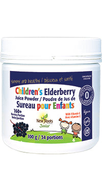 New Roots Children's Elderberry Juice Powder with Vitamin C - 100g - 34portions- NEW ROOTS HERBAL-The Health Store- Default Title