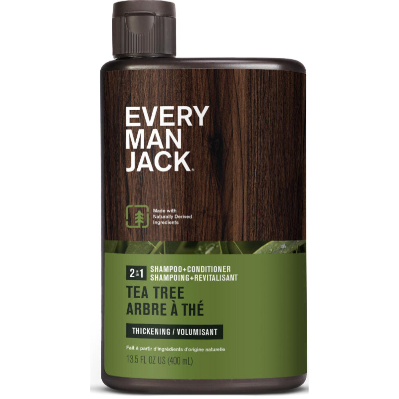 EVERY MAN JACK 2-1 Thickening Shampoo + Conditioner Tea Tree 400mL- PURITY LIFE-The Health Store- Default Title