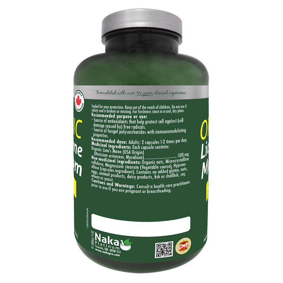 Naka Lion's Mane 500mg 150 Vcaps- NAKA ORIGINAL-The Health Store- Default Title