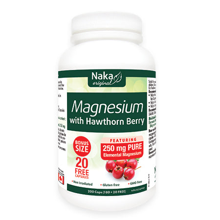 Naka Magnesium + Hawthorn 250mg 200 Caps- NAKA ORIGINAL-The Health Store- Default Title