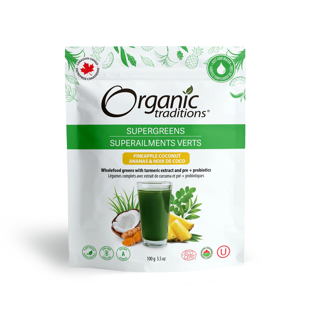 Organic Traditions Supergreens Pineapply Coconut 100g- PURITY LIFE-The Health Store- Default Title