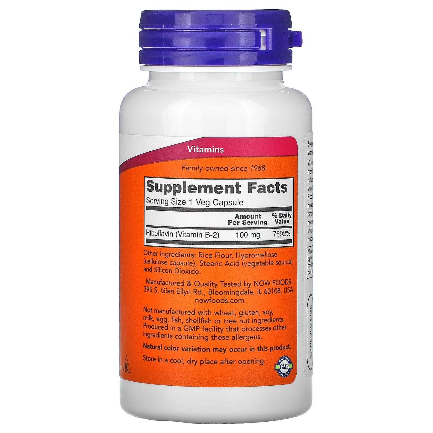 NOW B-2 Riboflavin Energy Production 100 V Caps- PURE SOURCE-The Health Store- Default Title