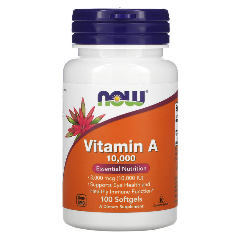 NOW Vitamin A 10,000 IU 100 Soft Gels- PURE SOURCE-The Health Store- Default Title