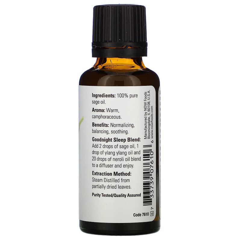 NOW Sage Essential Oil 30mL- PURE SOURCE-The Health Store- Default Title