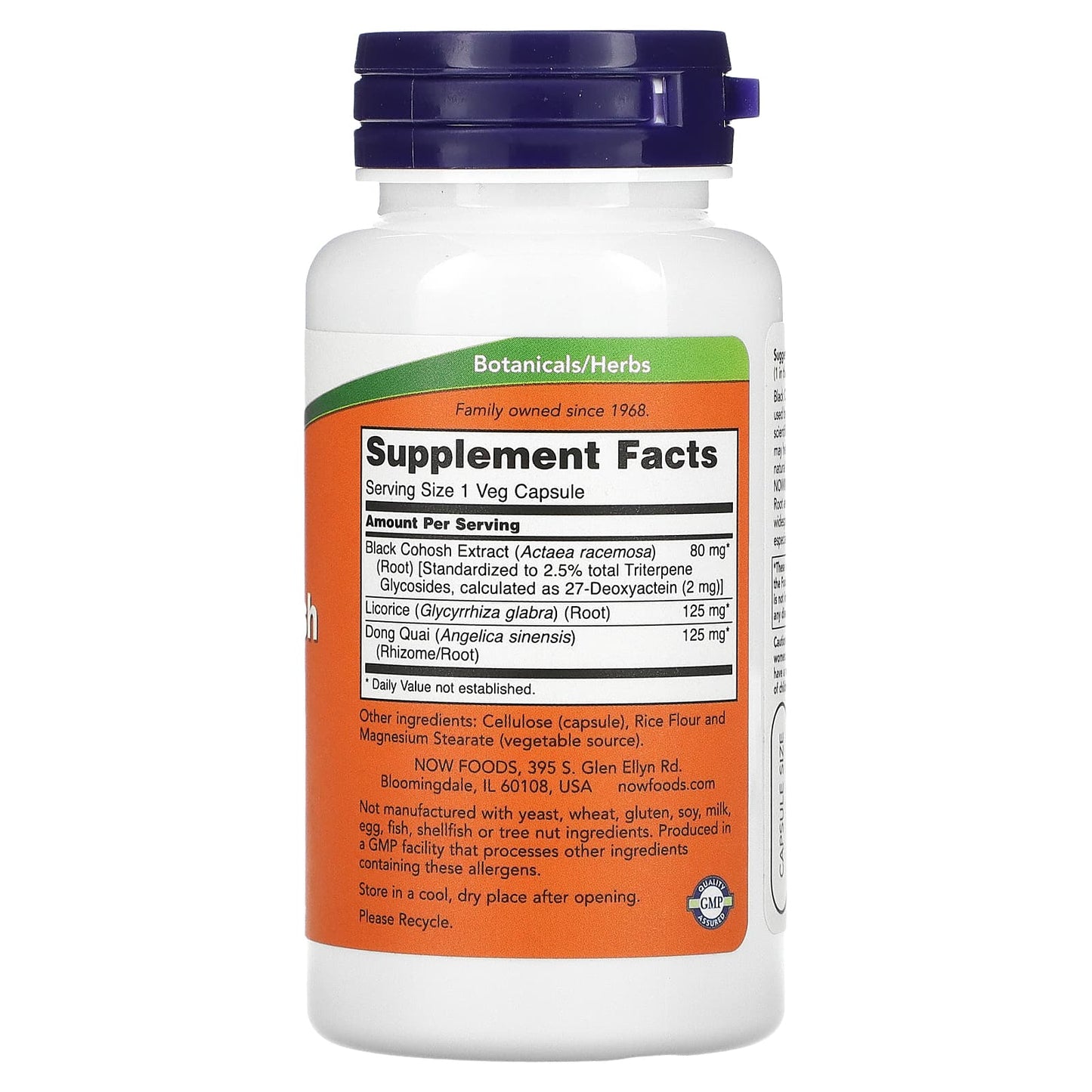 NOW Black Cohosh Root 80 mg Menopause Support 90 V Caps- PURE SOURCE-The Health Store- Default Title