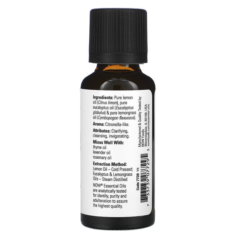 NOW Lemon & Eucalyptus Essential Oil 30mL- PURE SOURCE-The Health Store- Default Title