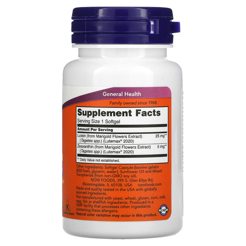 NOW Lutein 25mg Zeaxanthin 5mg 60 Soft Gels- PURE SOURCE-The Health Store- Default Title