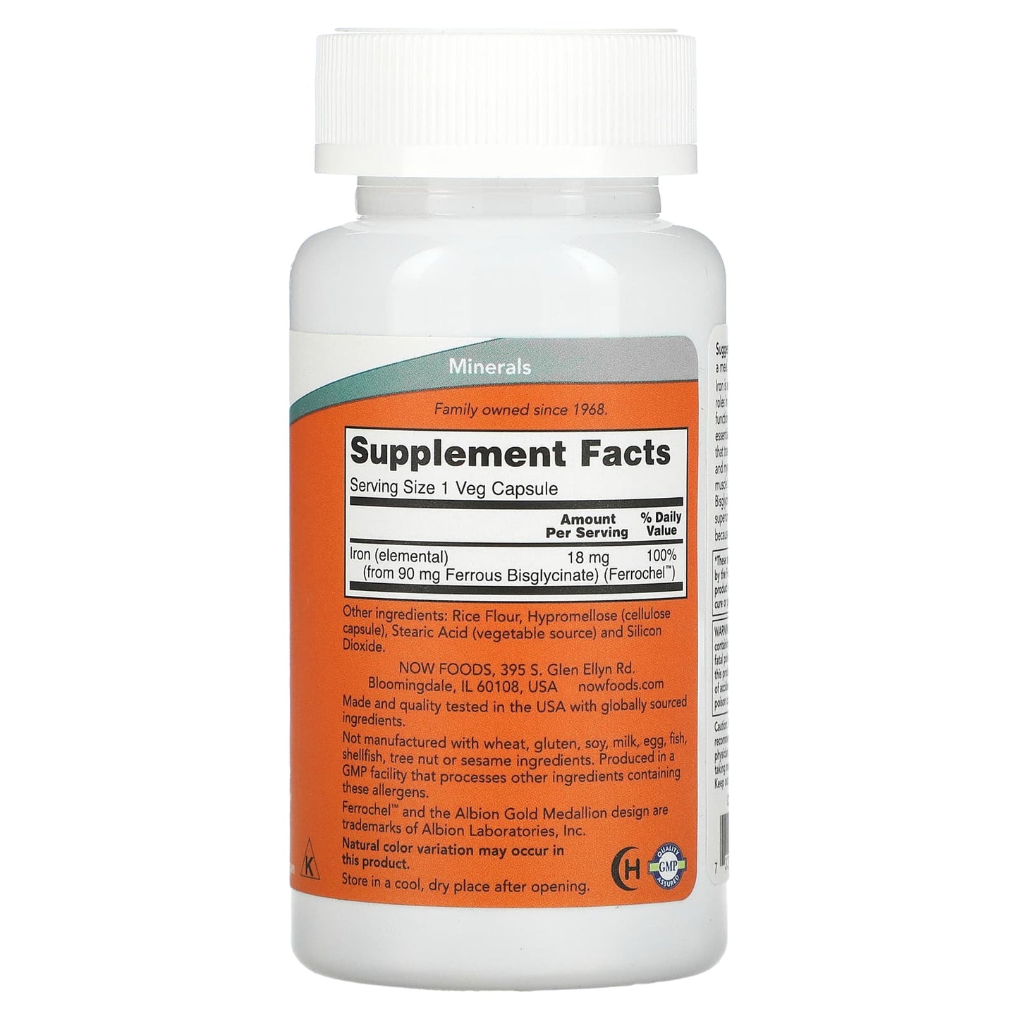 NOW Iron 18mg 120 V Caps- PURE SOURCE-The Health Store- Default Title