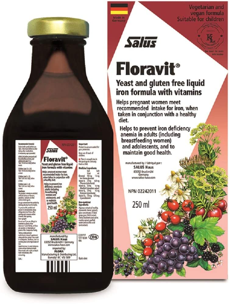 Salus Floravit Yeast & Gluten Free Liquid Iron Formula 250mL