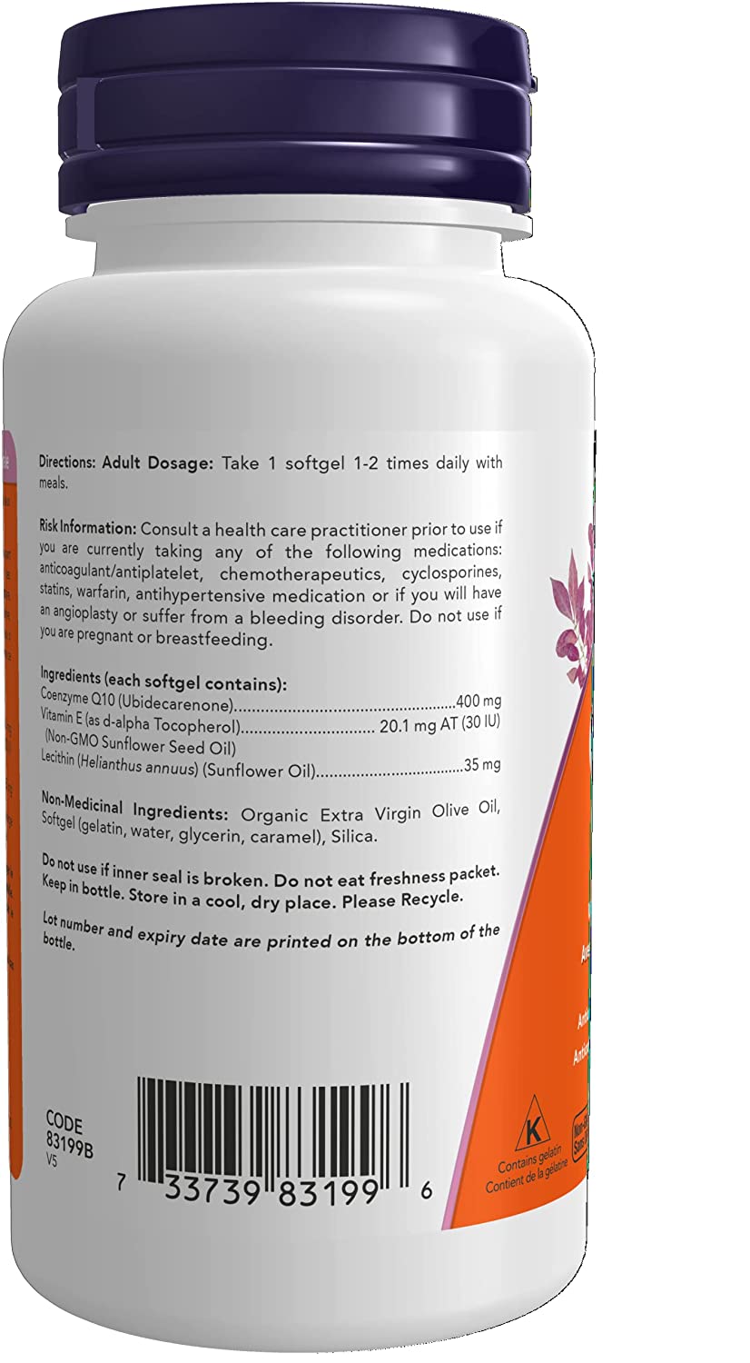 NOW CoQ10 400mg 30 Soft Gels- PURE SOURCE-The Health Store- Default Title