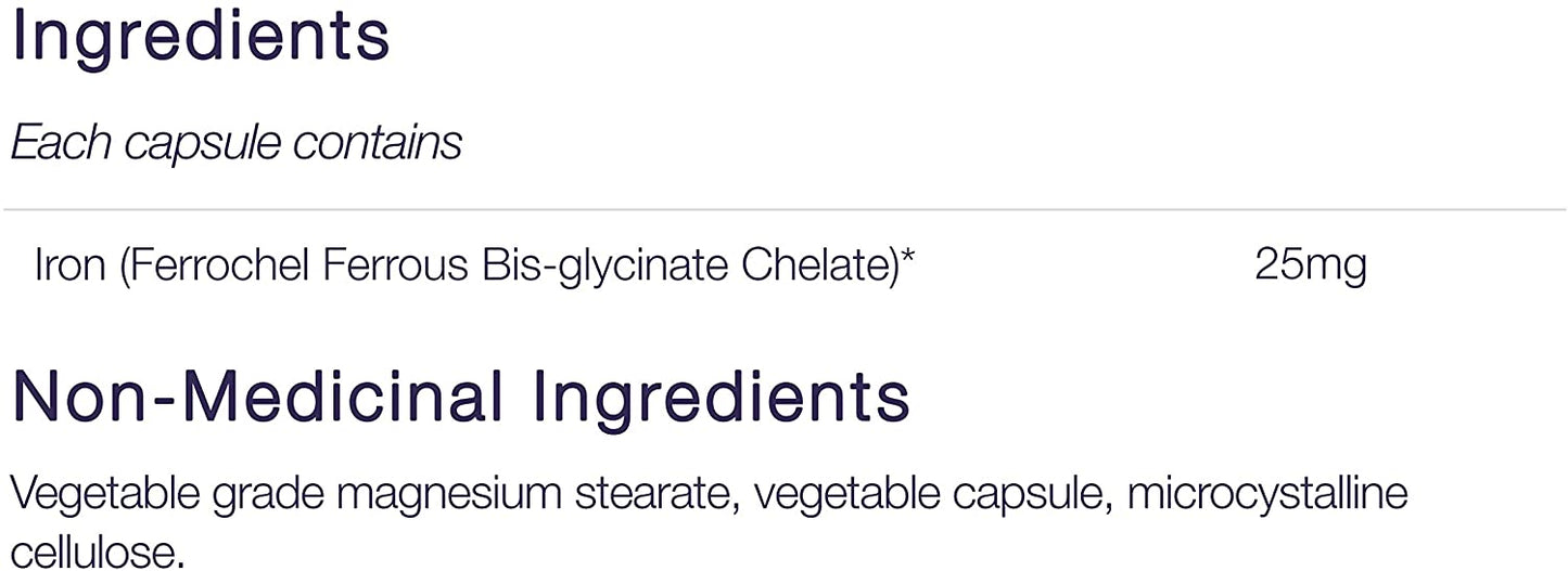 CanPrev Iron Bis-Glycinate 25mg 120 V Caps- CANPREV-The Health Store- Default Title