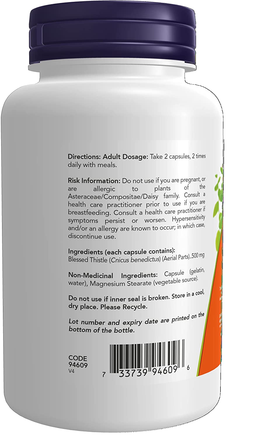 NOW Blessed Thistle 500mg 100 Caps- PURE SOURCE-The Health Store- Default Title