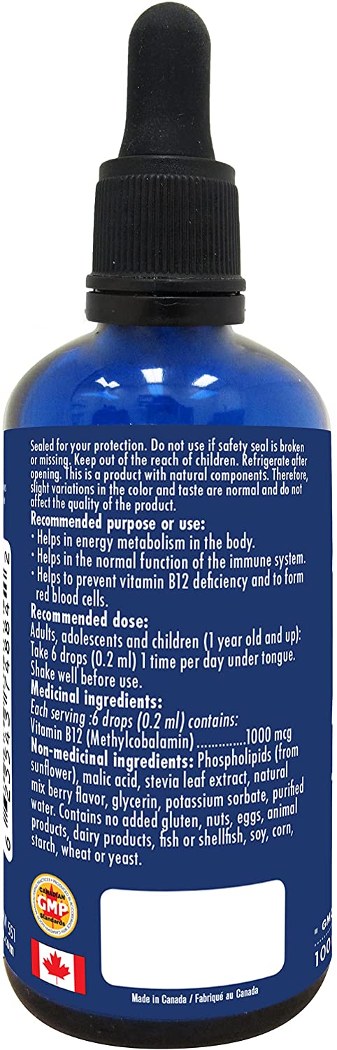 Naka Liposomal B12 Sublingual 1000 mcg Drops 100mL- NAKA ORIGINAL-The Health Store- Default Title