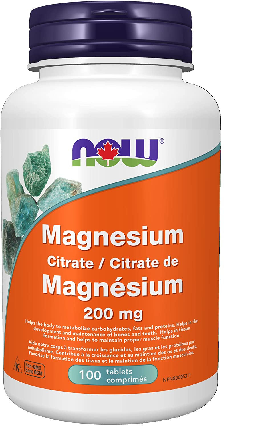 NOW Magnesium Citrate 200mg 100 Tabs- PURE SOURCE-The Health Store- Default Title