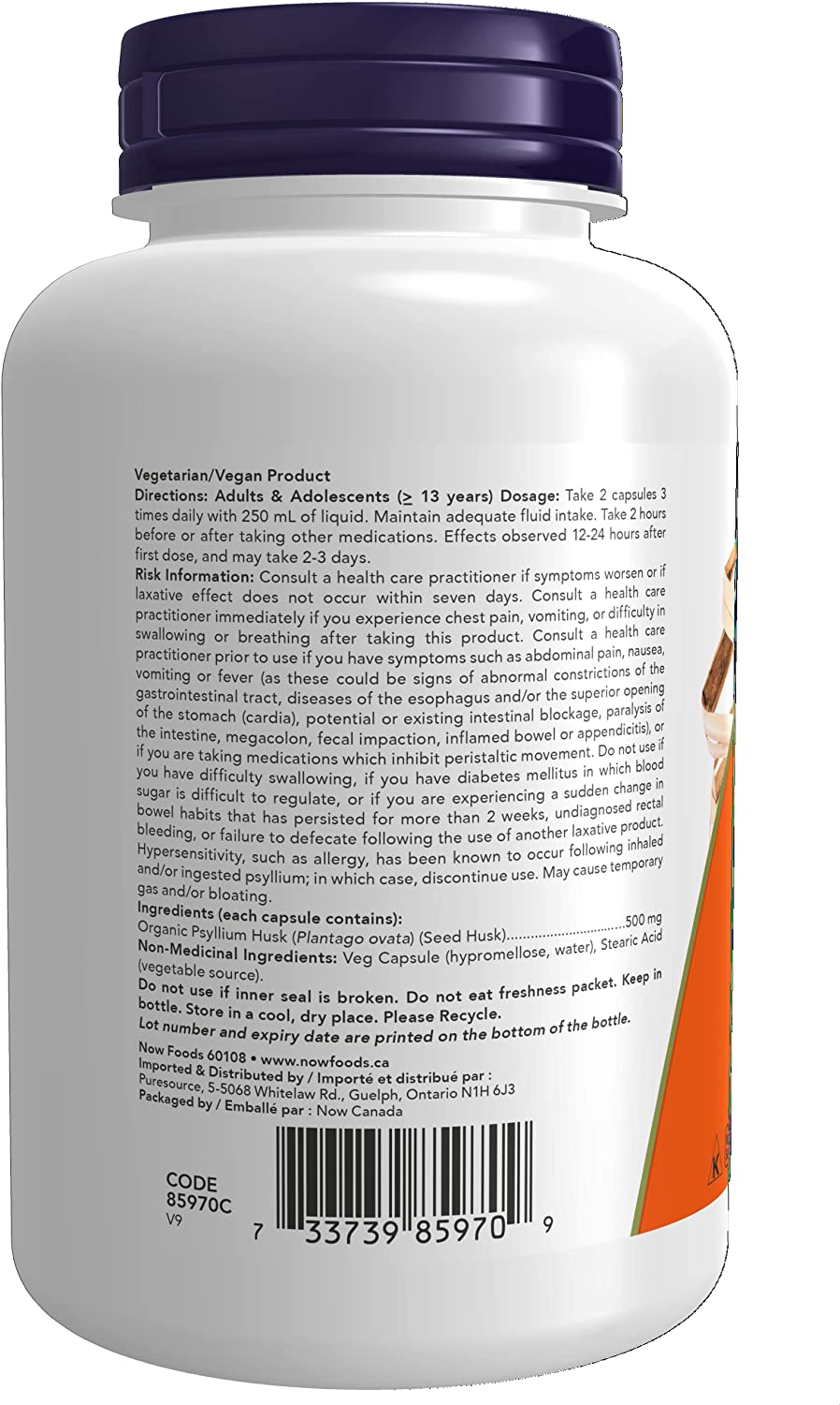 NOW Psyllium Husk 200 Caps- PURE SOURCE-The Health Store- Default Title