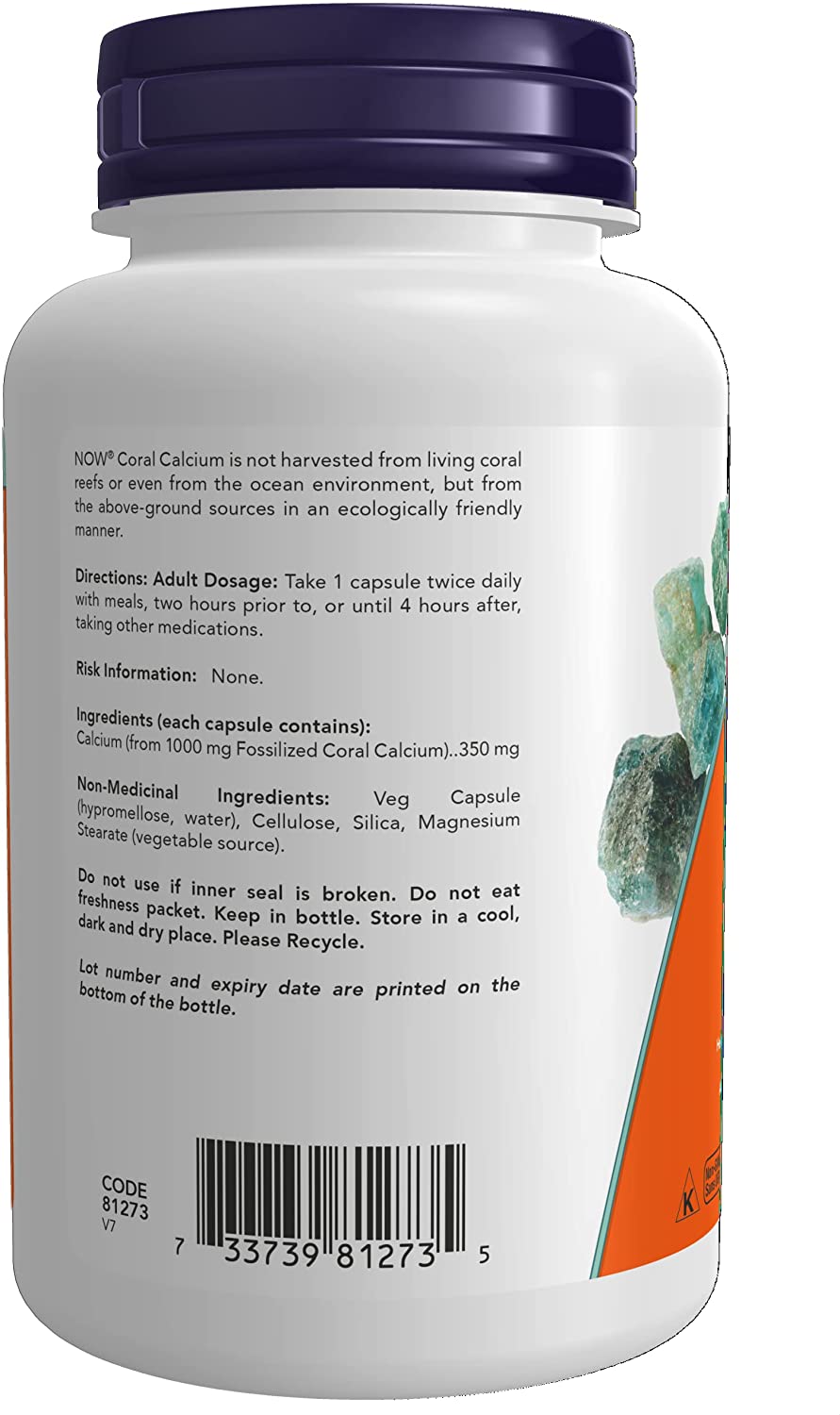 NOW Coral Calcium 1000mg 100 V Caps- PURE SOURCE-The Health Store- Default Title