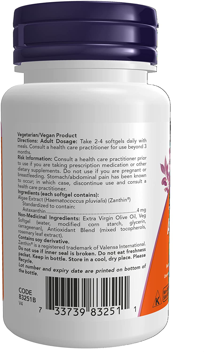 NOW Astaxanthin Antioxidant 4mg 60 V Soft Gels- PURE SOURCE-The Health Store- Default Title