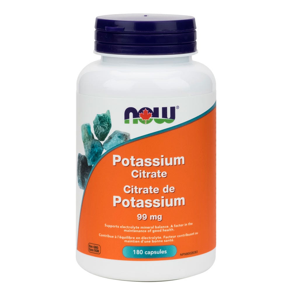 NOW Potassium Citrate 180 Caps- PURE SOURCE-The Health Store- Default Title