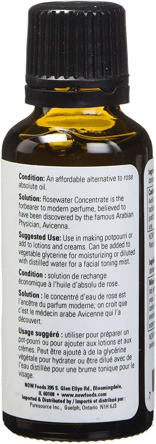 NOW Rosewater Concentrate Essential Oil 30mL- PURE SOURCE-The Health Store- Default Title