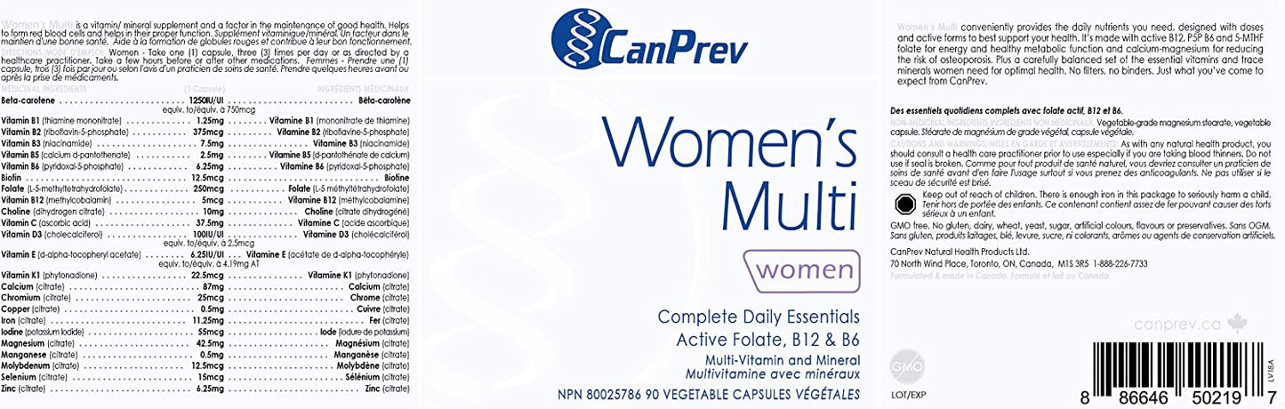 CanPrev Prenatal Multi Women 120 V Caps- CANPREV-The Health Store- Default Title