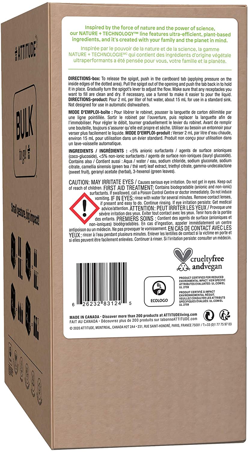 ATT Dishwashing Liquid Refill Green Apple & Basil 2L- PURITY LIFE-The Health Store- Default Title