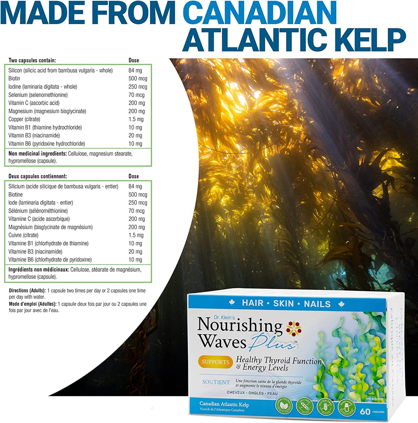 Rhoziva Nourishing Waves Plus: Healthy Thyroid Function + Energy Levels - 60 V Caps- NANTON NUTRACEUTICALS LTD-The Health Store- Default Title