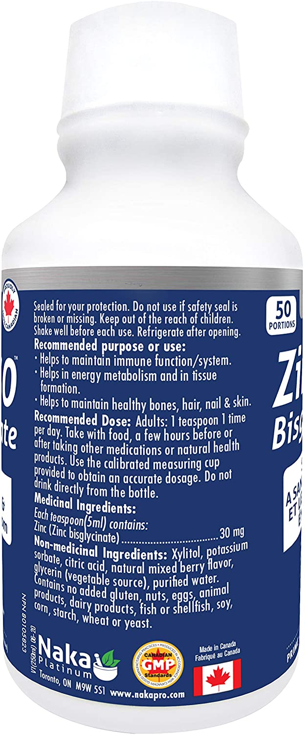 Naka Zinc 30 Bisglycinate 250mL- NAKA ORIGINAL-The Health Store- Default Title