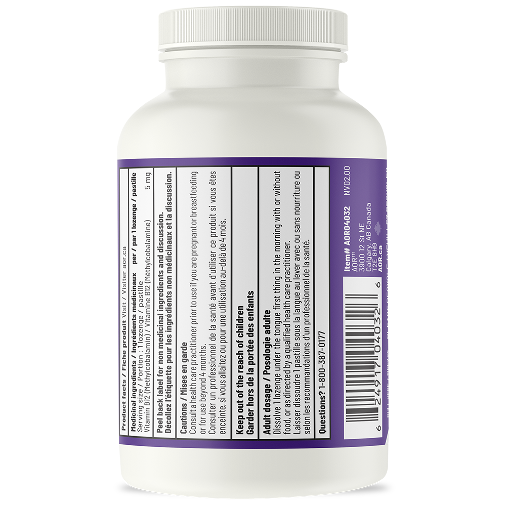 AOR Methyl B12 - 5mg 60 Lozenges- AOR-The Health Store- Default Title