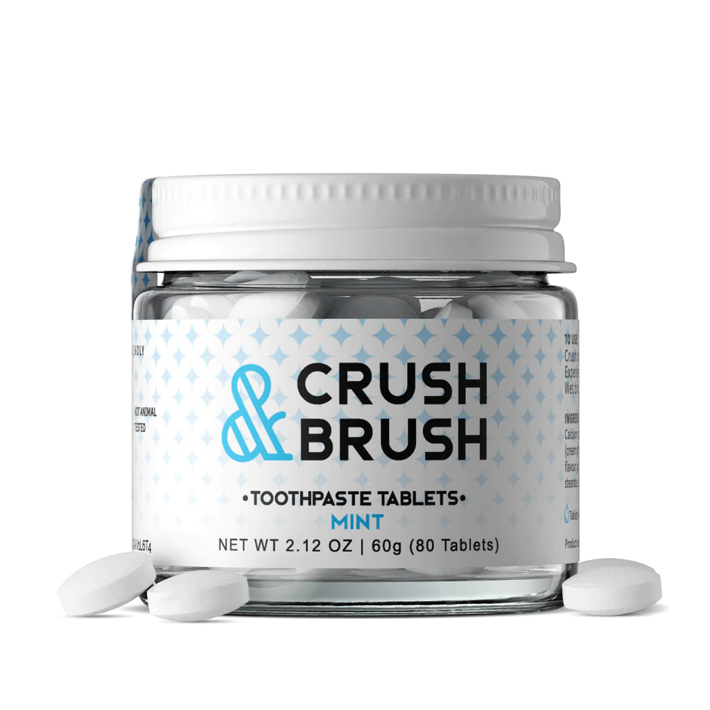 Nelson Naturals Crush Brush Toothpaste Tablets - Mint 80tablets- PURITY LIFE-The Health Store- Default Title