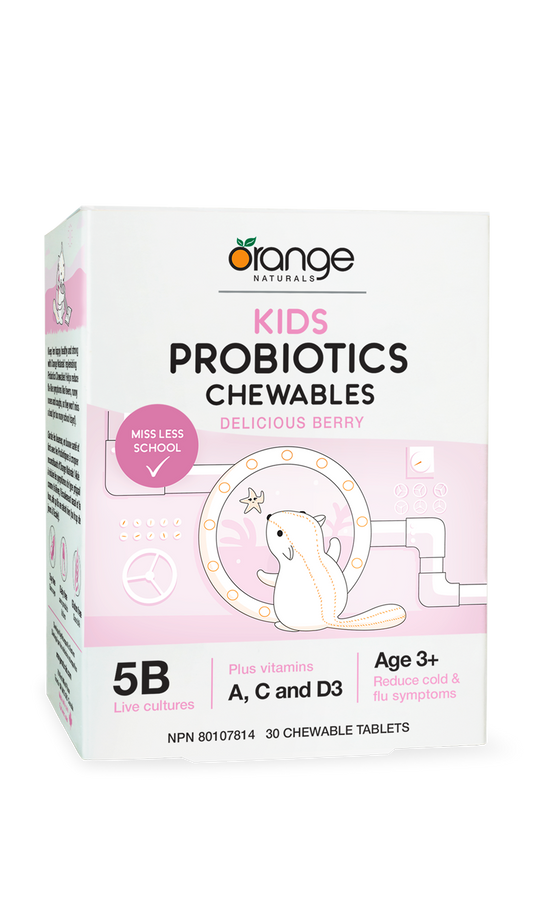 Orange Naturals Kids Probiotic Chewables - Delicious Berry 30 Tabs- CANPREV-The Health Store- Default Title