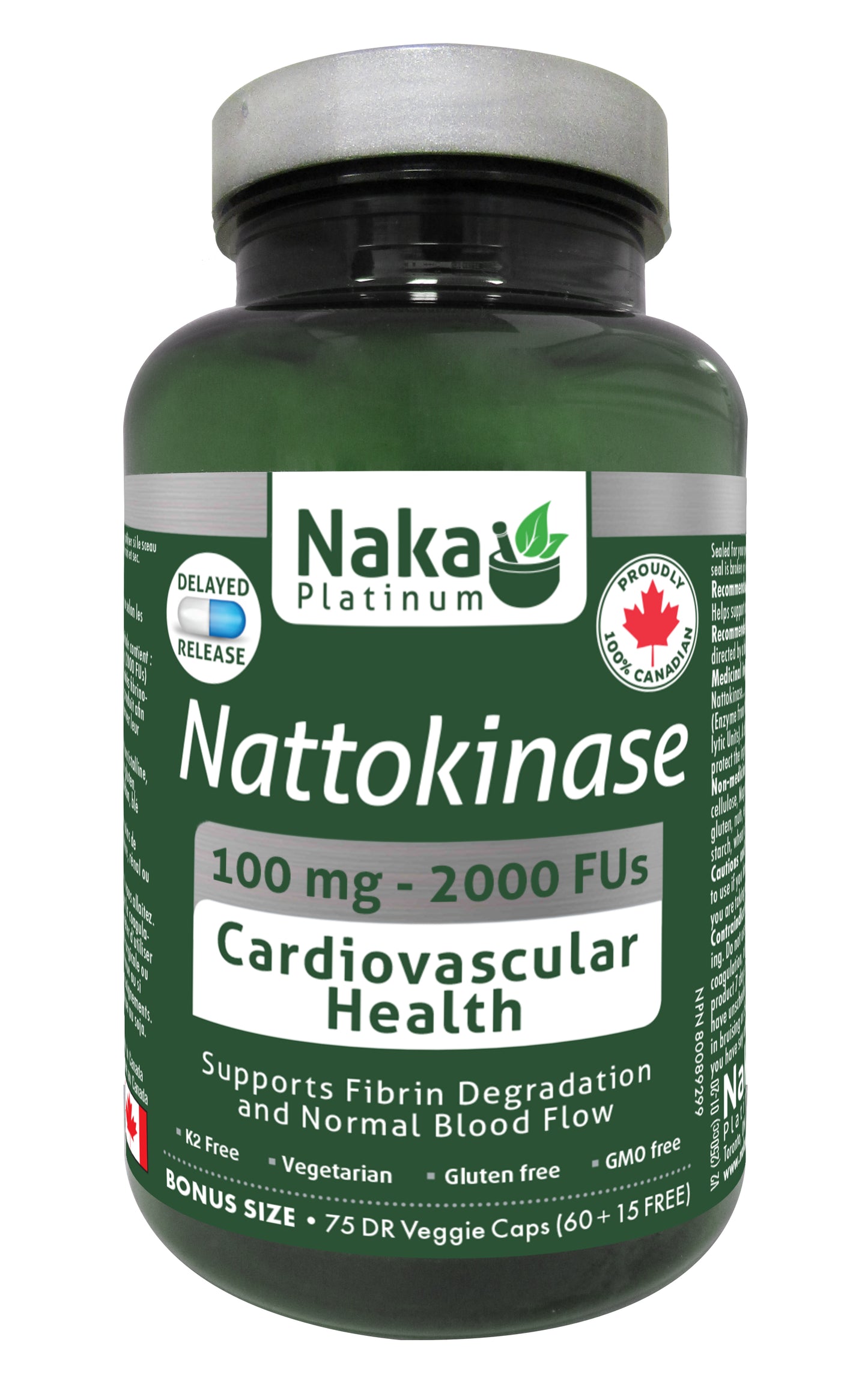 Naka Nattokinase Cardiovascular Health 75 DR V Caps- NAKA ORIGINAL-The Health Store- Default Title