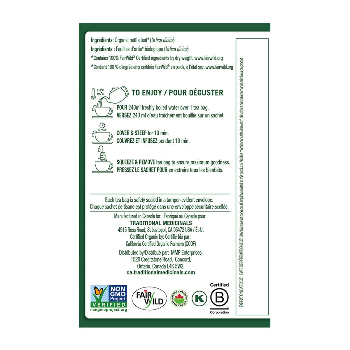 TRA Organic Nettle Leaf Tea 16 Bags- PURITY LIFE-The Health Store- Default Title