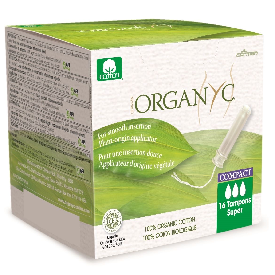 Organ(y)c Compact Tampons Super 16 Pack- PURITY LIFE-The Health Store- Default Title