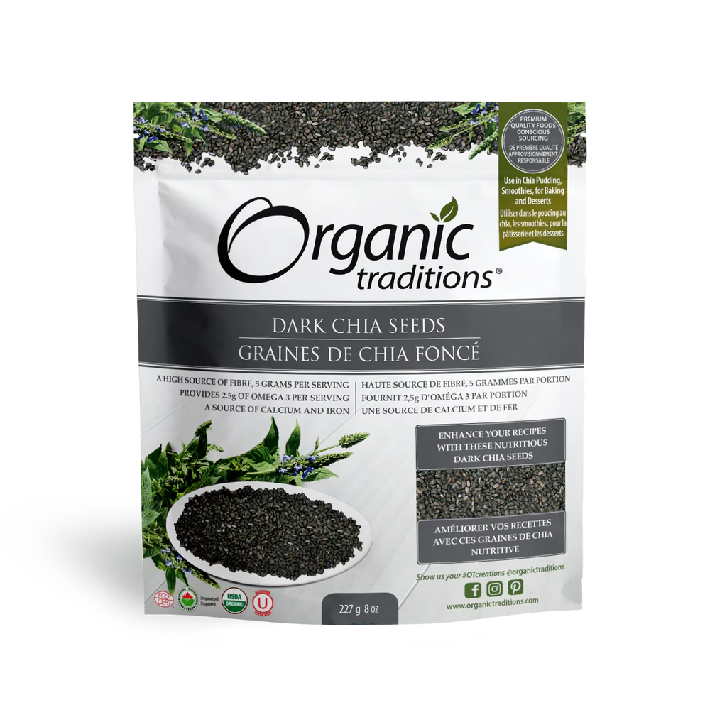 Organic Traditions Dark Chia Seeds 227G- PURITY LIFE-The Health Store- Default Title