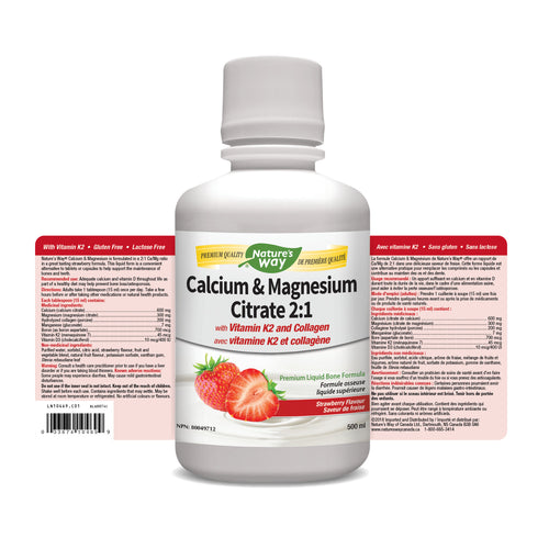 Nature's Way Calcium Magnesium K2 & Collagen Strawberry 500mL- NATURE'S WAY-The Health Store- Default Title