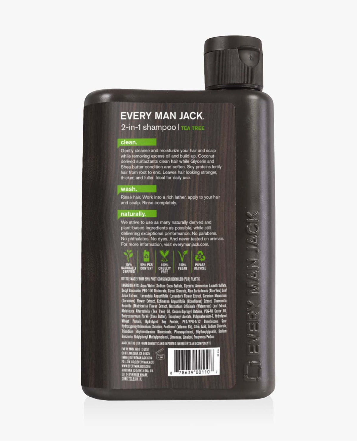 EVERY MAN JACK 2-1 Thickening Shampoo + Conditioner Tea Tree 400mL- PURITY LIFE-The Health Store- Default Title