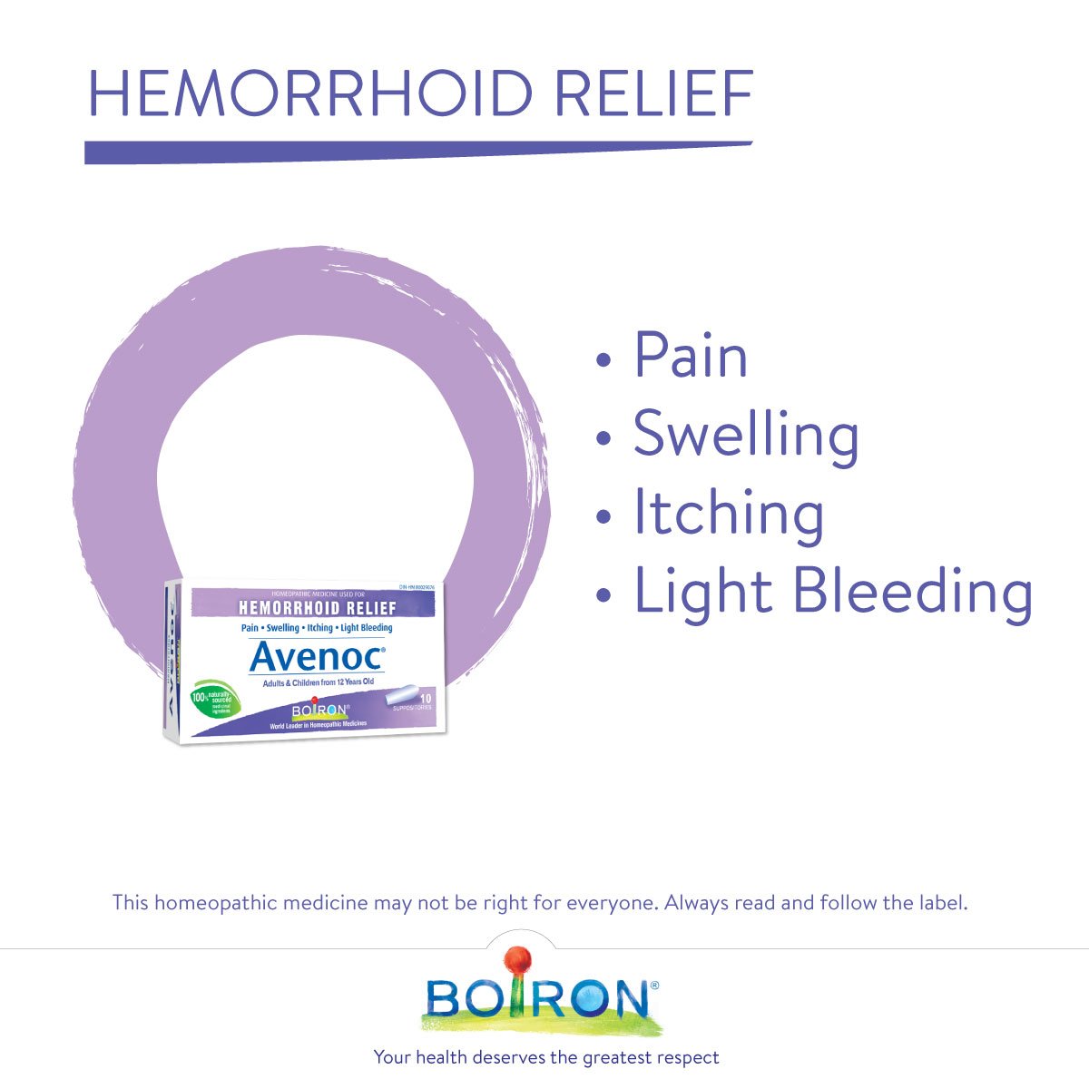 Boiron Avenoc HEMORRHOID RELIEF 10 suppositories- BOIRON-The Health Store- Default Title