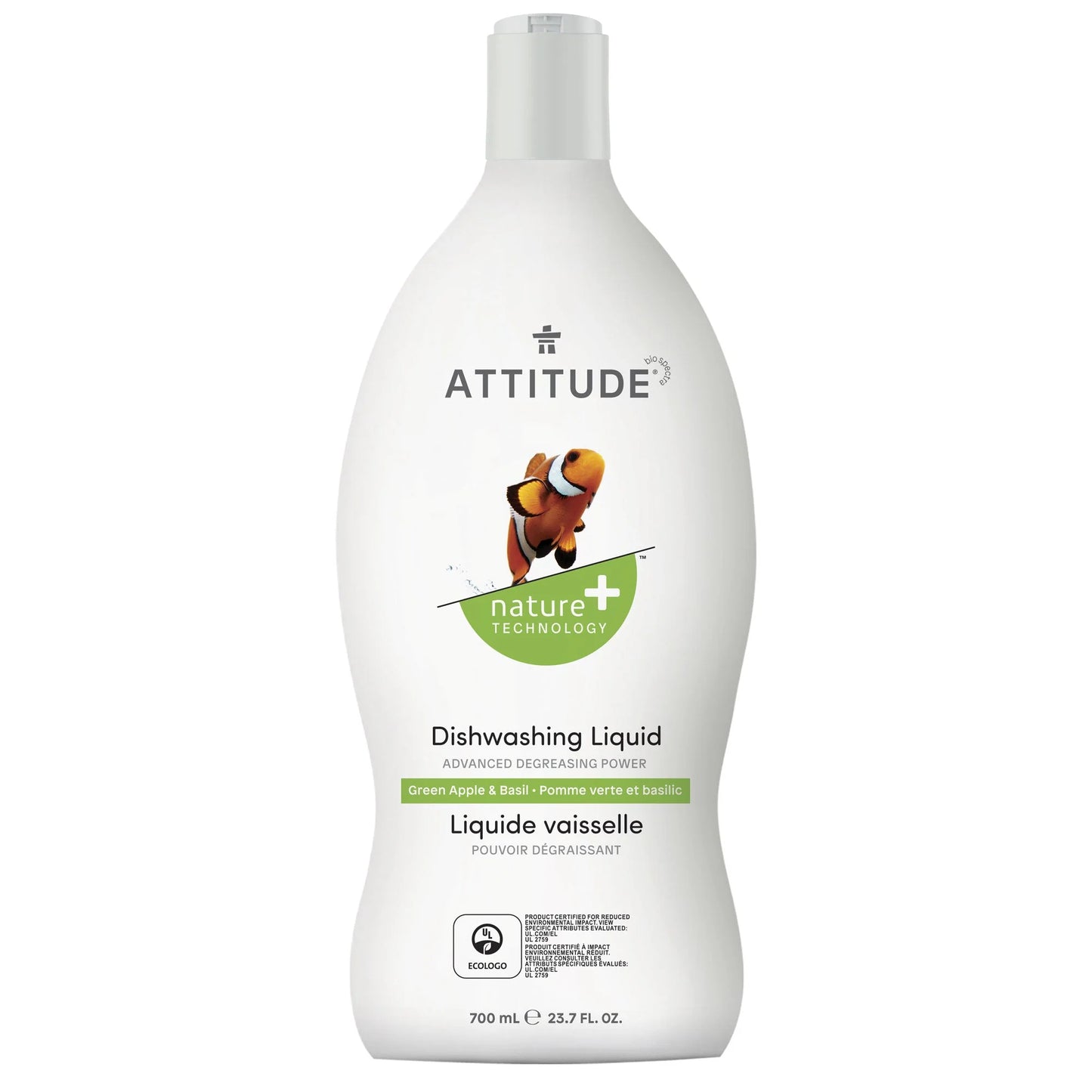 Attitude Dishwashing Liquid Green Apple & Basil 700ml