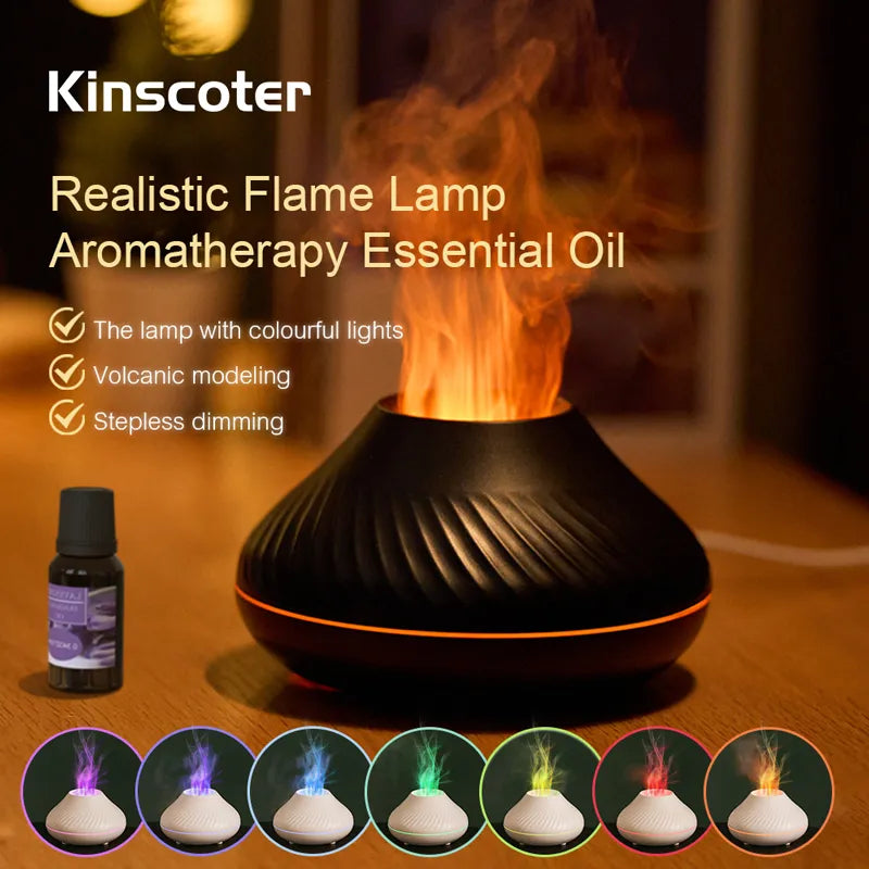 Volcanic Aroma Diffuser with Faux Flame