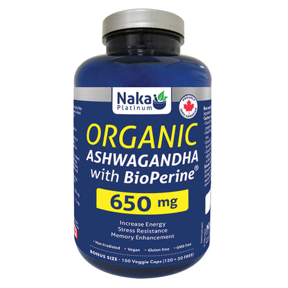 Naka Organic Ashwagandha 650mg 75Vcaps