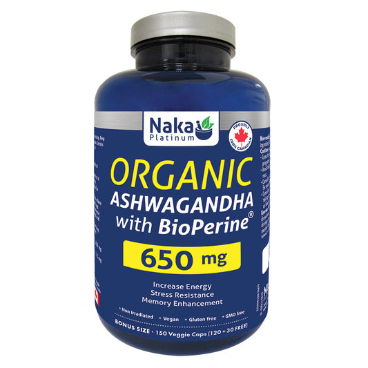 Naka Organic Ashwagandha 650mg 75Vcaps