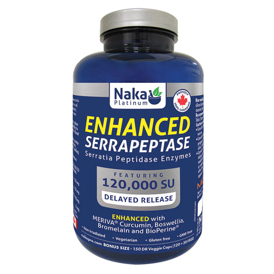 Naka Enhanced Serrapeptase 120,000su 150 veggie caps