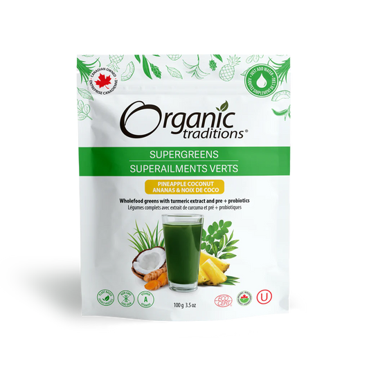 Organic Traditions Supergreens Pineapply Coconut 100g- PURITY LIFE-The Health Store- Default Title