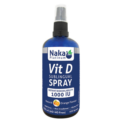 Naka Vit D Sublingual Spray 1000 IU 100mL- NAKA ORIGINAL-The Health Store- Default Title