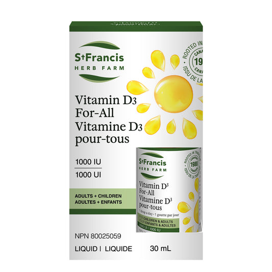 St. Francis Vitamin D3 1000iu 30mL- ST FRANCIS HERB FARM-The Health Store- Default Title