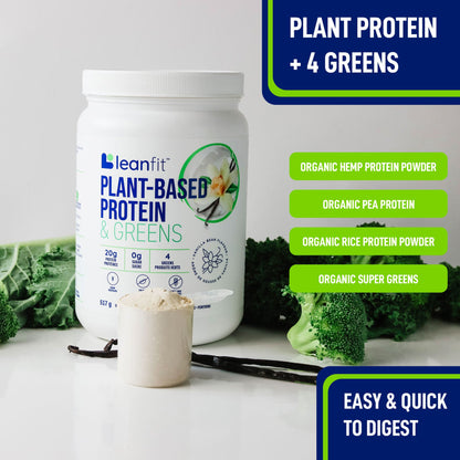 Leanfit Plant-Based Protein & Greens Vanilla Bean Flavour 517g