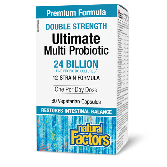 Natural Factors Double Strength Ultimate Multi Probiotic 24 Billion 60 V Caps