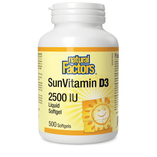 Natural Factors SunVitamin D3 2500 IU 500 Soft Gels