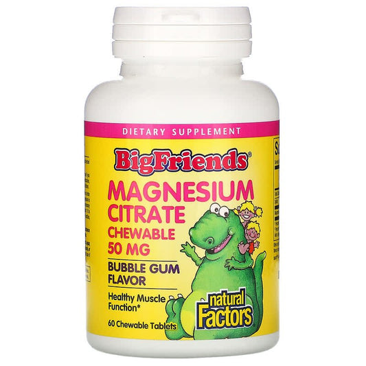 Natural Factors Big Friends Magnesium 50mg 60 Chewable Tabs